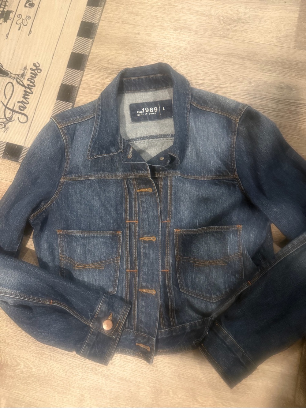 Gap 1969 Classic Denim Jacket - Dark Blue Women’s Large